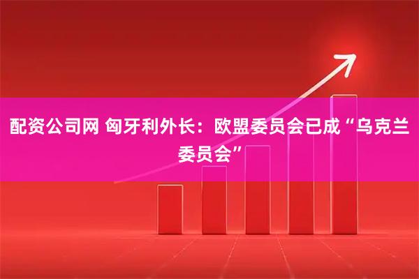 配资公司网 匈牙利外长：欧盟委员会已成“乌克兰委员会”